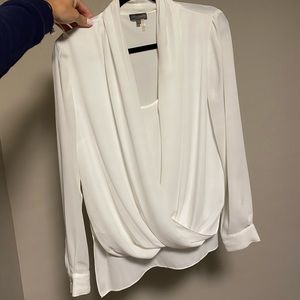Vince Camuto white long-sleeve blouse